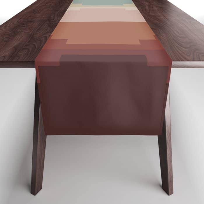 Geometric Aztec Pyramid Pattern Iii Table Runner
