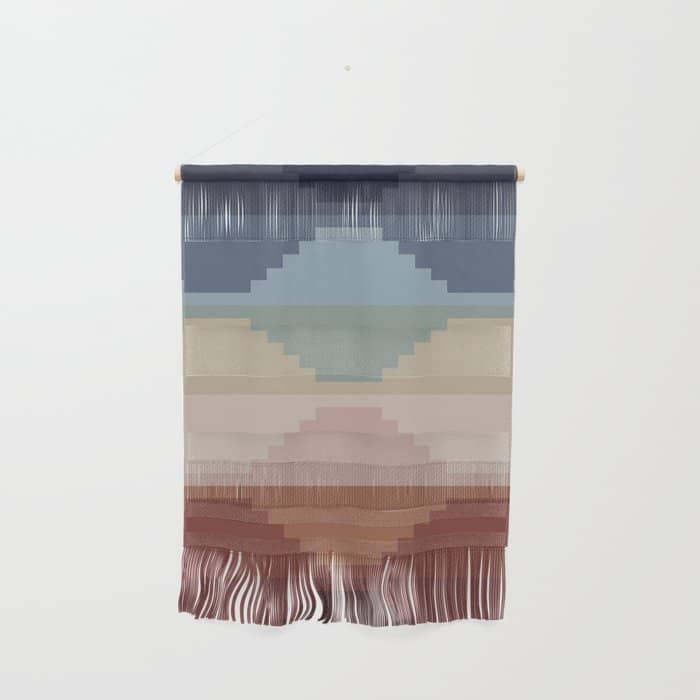 Geometric Aztec Pyramid Pattern Iii Wall Hanging