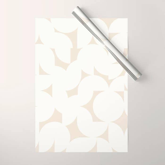 Contemporary Abstract Shapes - Neutral Off White Wrapping Paper