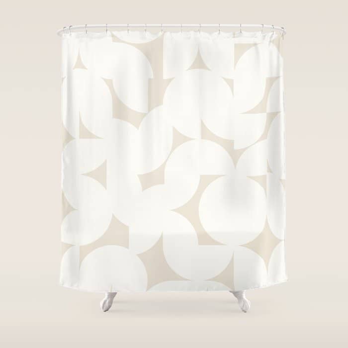 Contemporary Abstract Shapes - Neutral Off White Shower Curtain