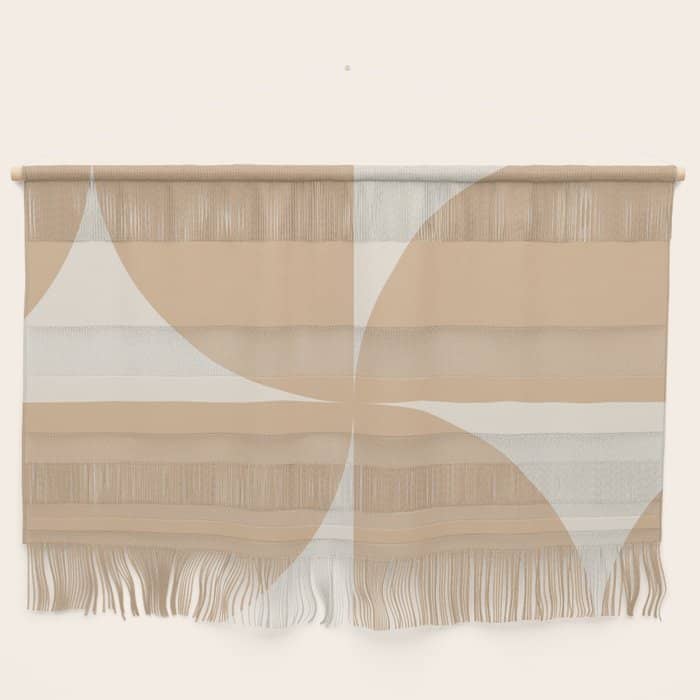 Bauhaus Mid Century Modern Geometric X Neutral Beige Wall Hanging