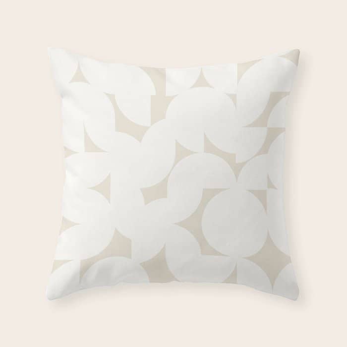 Contemporary Abstract Shapes - Neutral Off White Throw Pillow