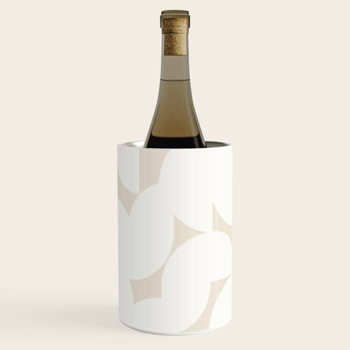 Contemporary Abstract Shapes - Neutral Off White Wine Chiller