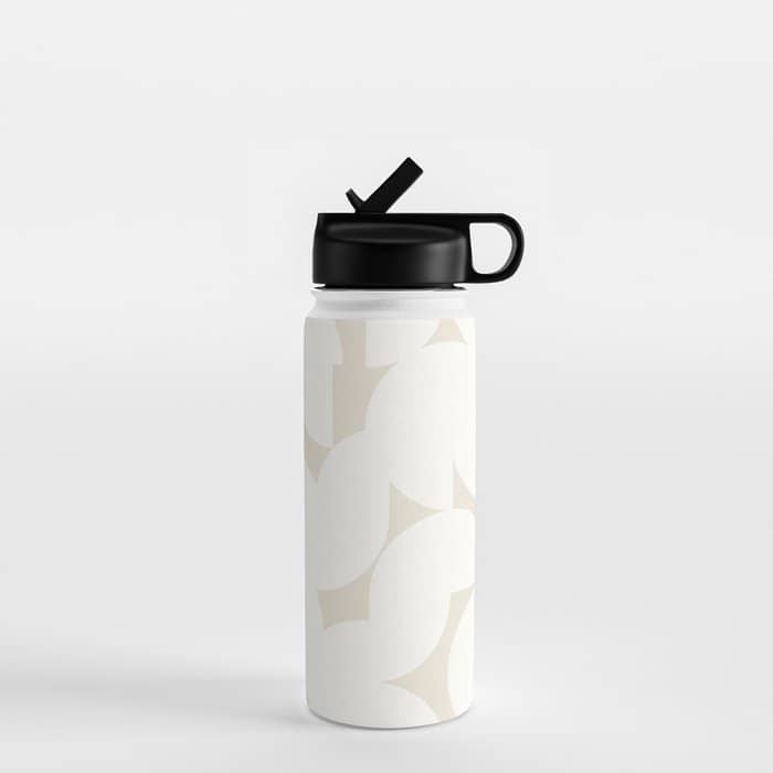 Contemporary Abstract Shapes - Neutral Off White Water Bottle