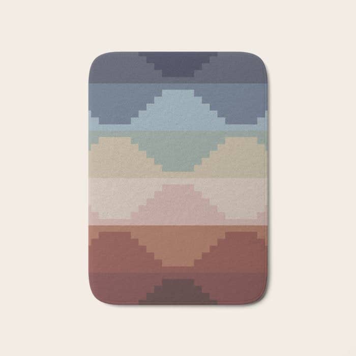 Geometric Aztec Pyramid Pattern Iii Bath Mat
