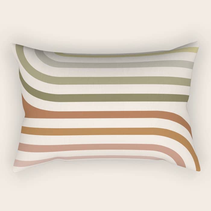 Bold Curvature Stripes I Rectangular Pillow