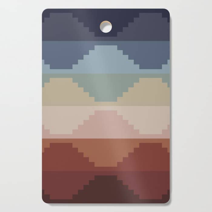 Geometric Aztec Pyramid Pattern Iii Cutting Board