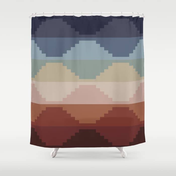 Geometric Aztec Pyramid Pattern Iii Shower Curtain