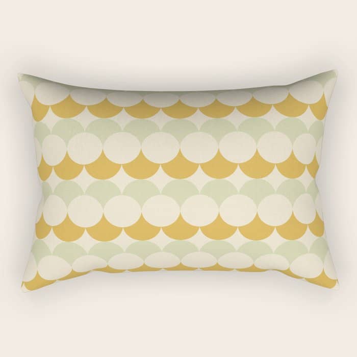 Retro Circular Pattern Iii Rectangular Pillow