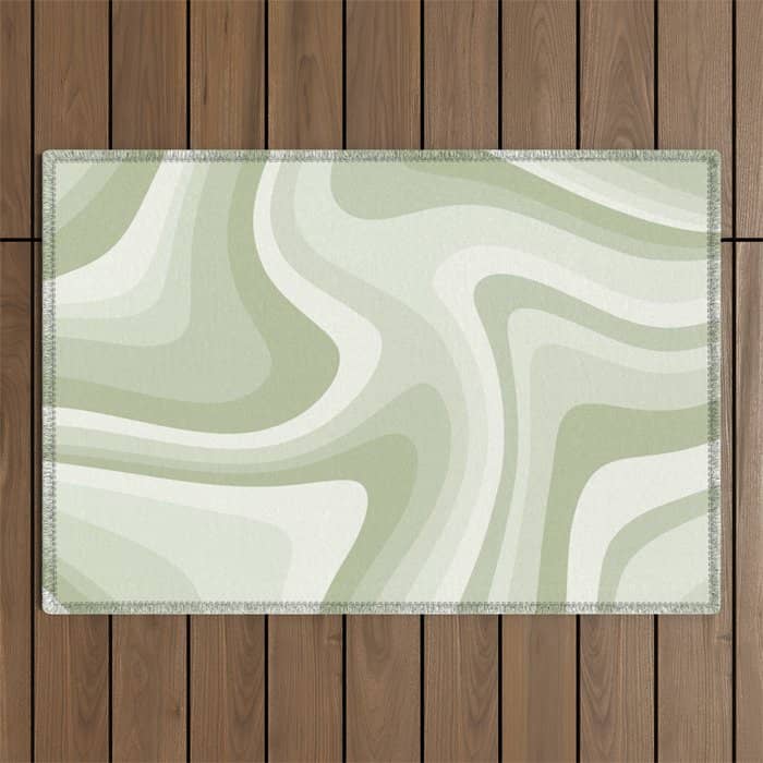 Abstract Wavy Stripes Lxxviii Outdoor Rug