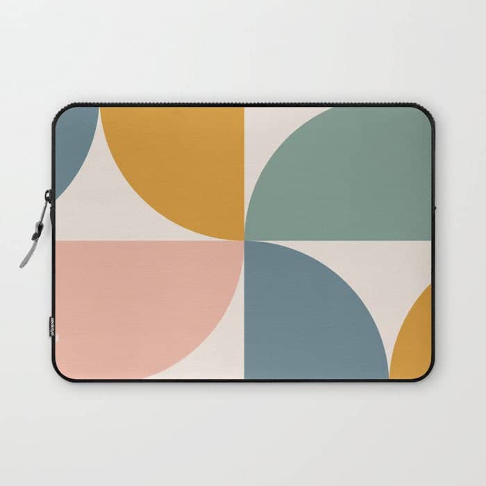 Bauhaus Mid Century Modern Geometric Ii Natural Pastel Laptop Sleeve