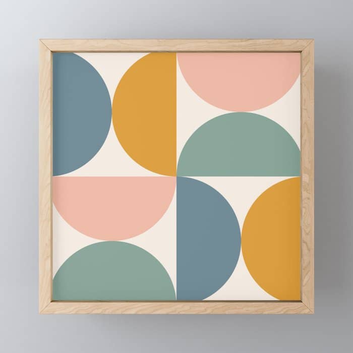 Bauhaus Mid Century Modern Geometric Ii Natural Pastel Mini Art Print