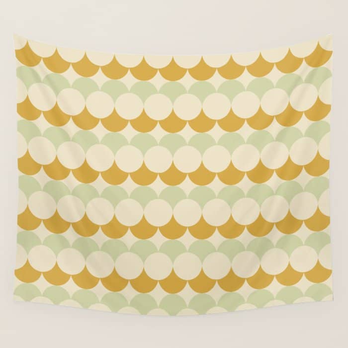 Retro Circular Pattern Iii Wall Tapestry