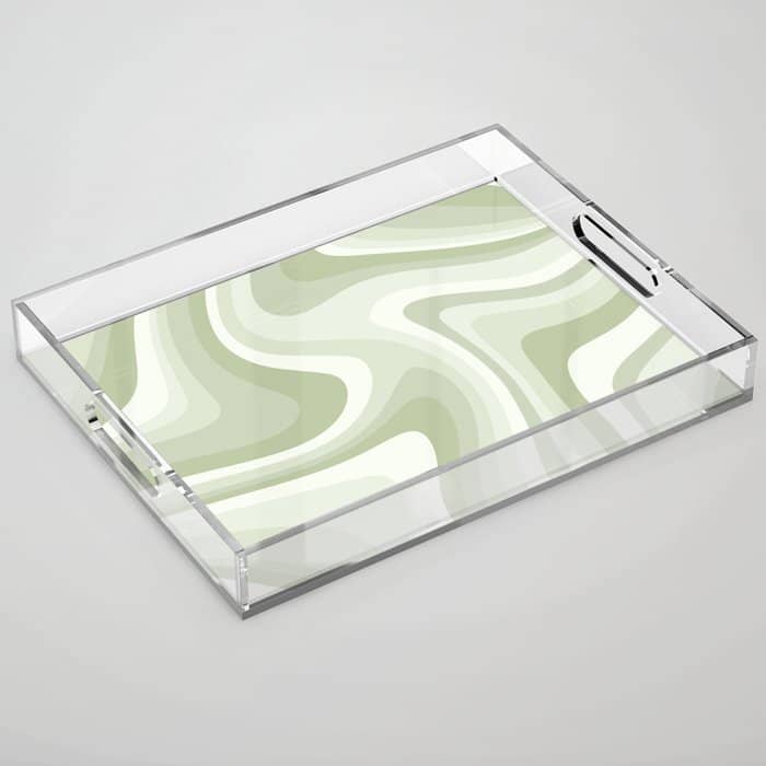 Abstract Wavy Stripes Lxxviii Acrylic Tray