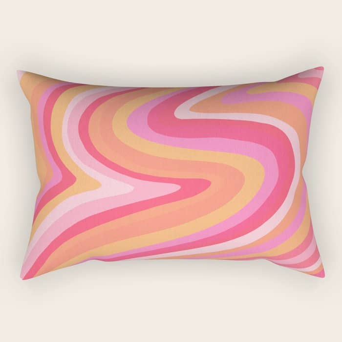 Sunshine Melt - Pink & Peach Palette Rectangular Pillow