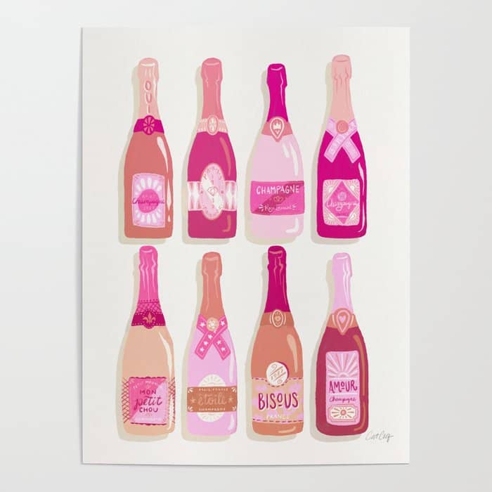 French Champagne Collection - Pink Poster