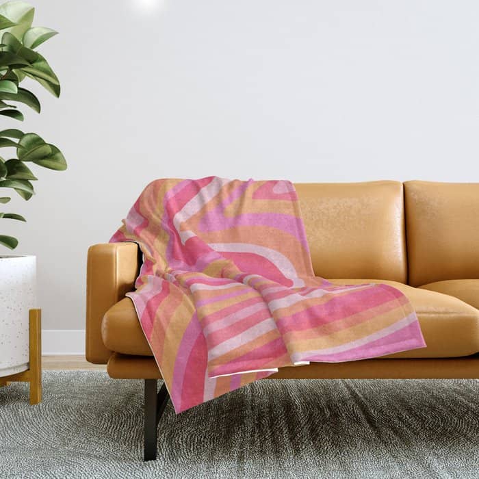 Sunshine Melt - Pink & Peach Palette Throw Blanket