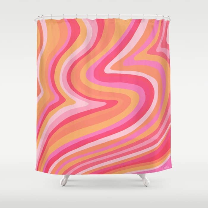 Sunshine Melt - Pink & Peach Palette Shower Curtain