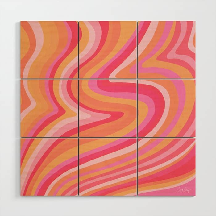 Sunshine Melt - Pink & Peach Palette Wood Wall Art