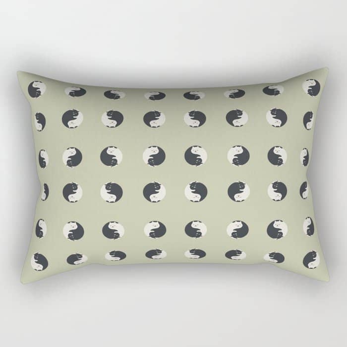 Hidden Cat 26 Yin Yang Hug Rectangular Pillow