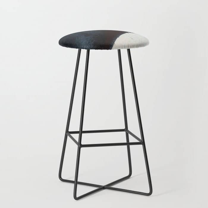 Like A Gentle Hurricane [2]: A Minimal, Abstract Piece In Blues And White By Alyssa Hamilton Art Stool