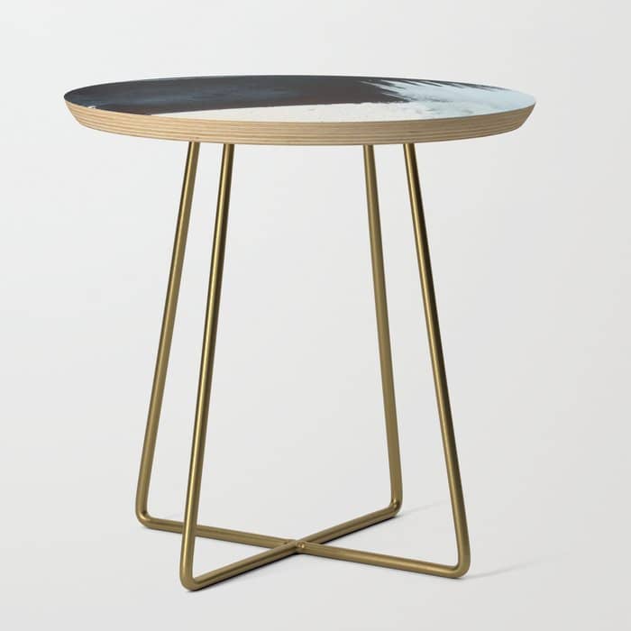 Like A Gentle Hurricane [2]: A Minimal, Abstract Piece In Blues And White By Alyssa Hamilton Art Side Table