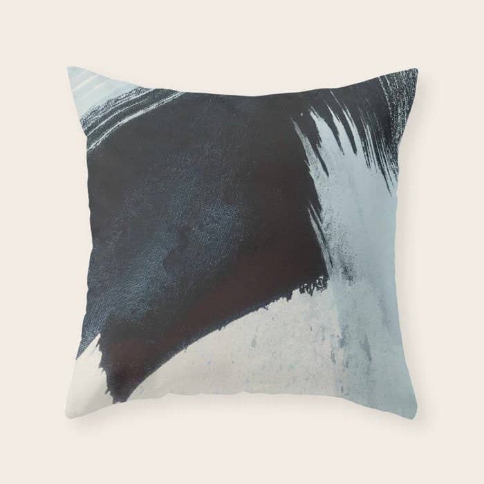 Like A Gentle Hurricane [2]: A Minimal, Abstract Piece In Blues And White By Alyssa Hamilton Art Throw Pillow