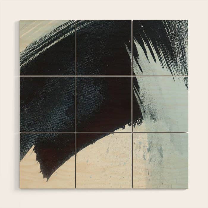 Like A Gentle Hurricane [2]: A Minimal, Abstract Piece In Blues And White By Alyssa Hamilton Art Wood Wall Art