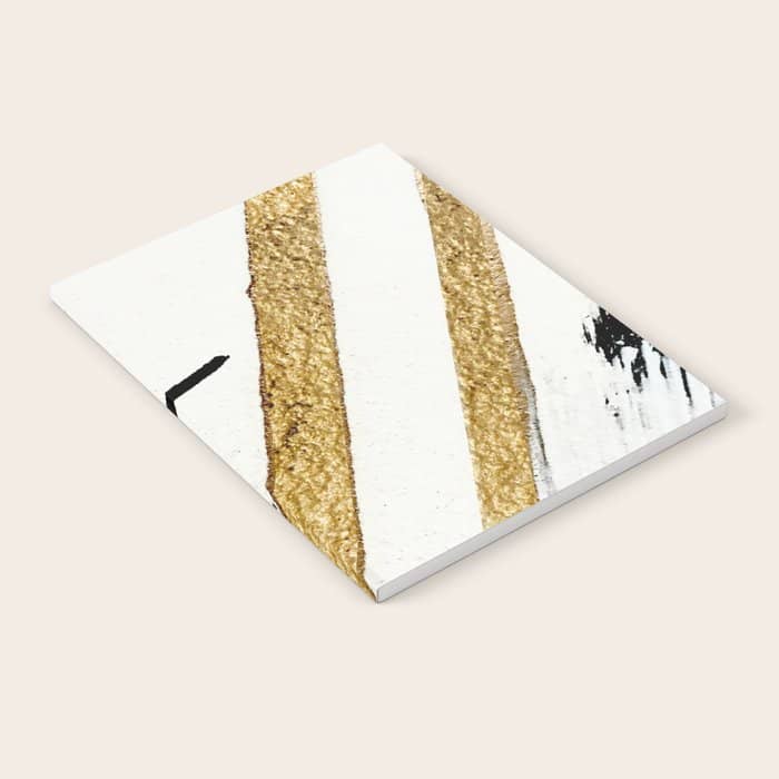 Armor [8]: A Minimal Abstract Piece In Black White And Gold By Alyssa Hamilton Art Notebook