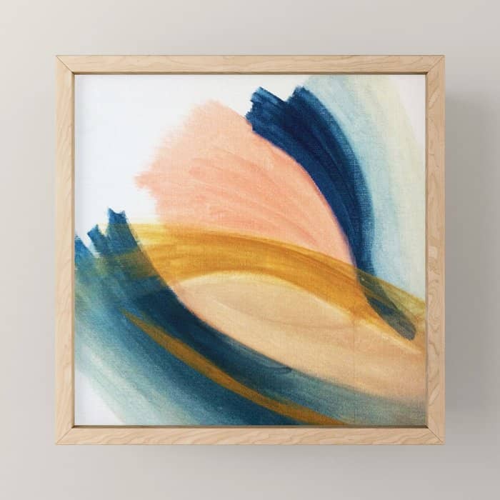 Slow As The Mississippi - Acrylic Abstract With Pink, Blue, And Brown Mini Art Print