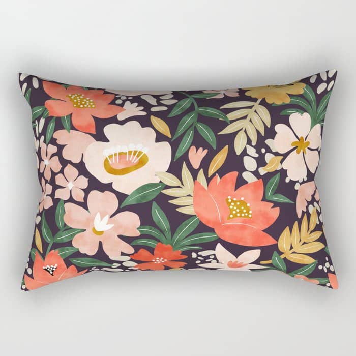 Modern Meadow Blooming Rectangular Pillow
