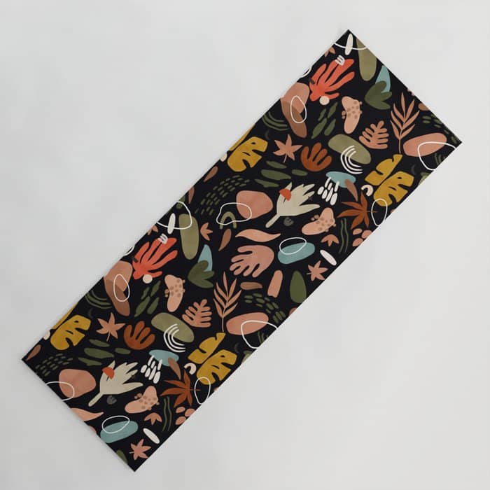 Abstract Shapes Of Dark Modern Nature Yoga Mat