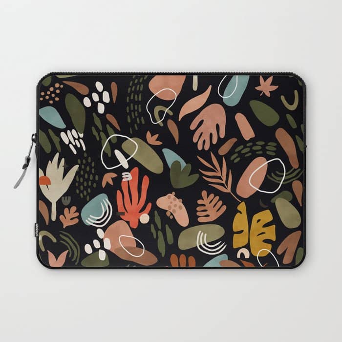 Abstract Shapes Of Dark Modern Nature Laptop Sleeve