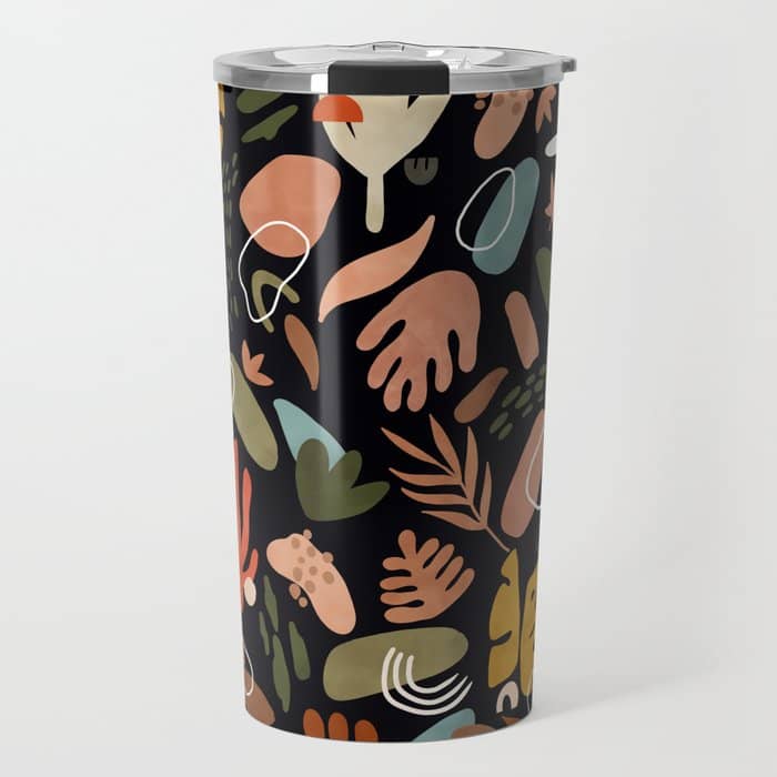 Abstract Shapes Of Dark Modern Nature Travel Mug