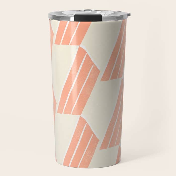 Minimalist Series: Pink Hex Tiles Travel Mug