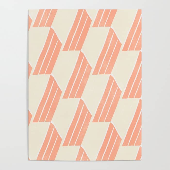 Minimalist Series: Pink Hex Tiles Poster