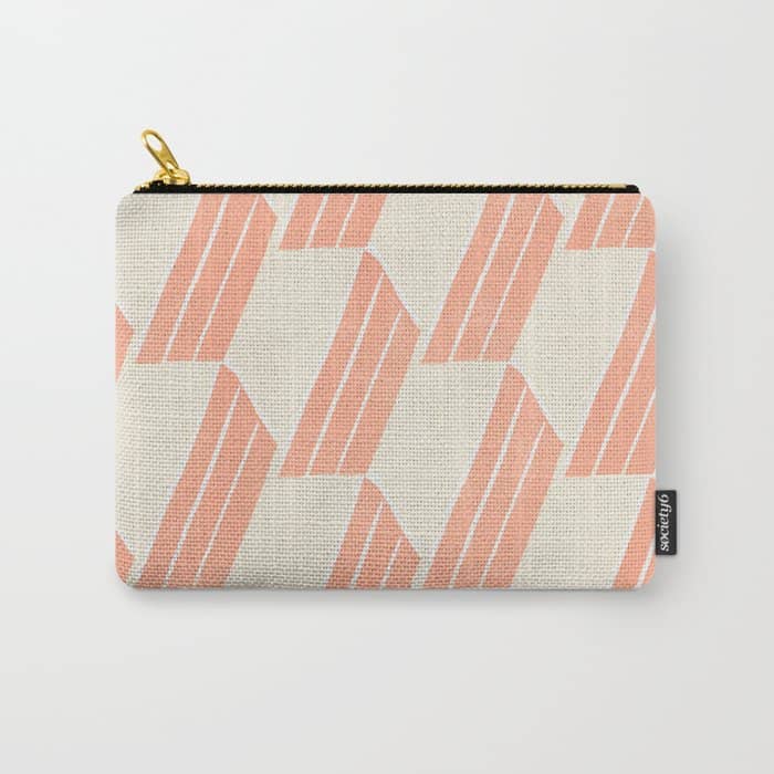 Minimalist Series: Pink Hex Tiles Carry All Pouch