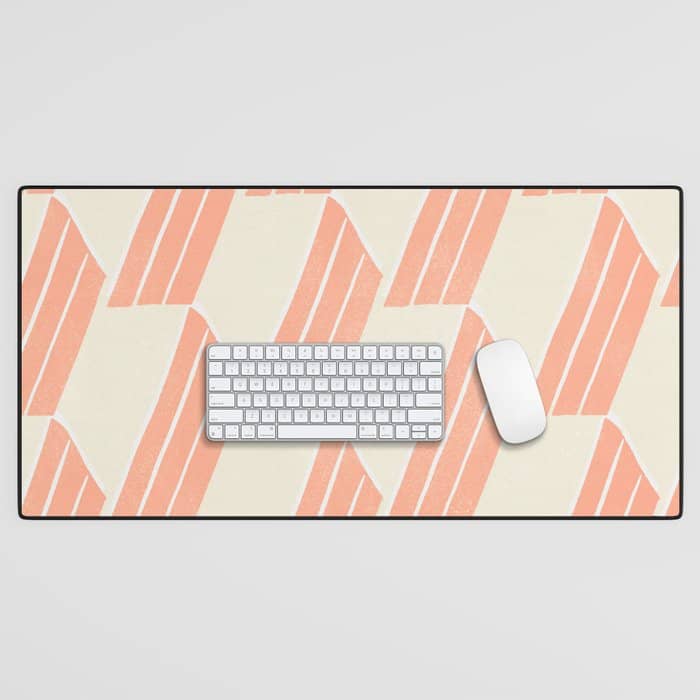 Minimalist Series: Pink Hex Tiles Desk Mat