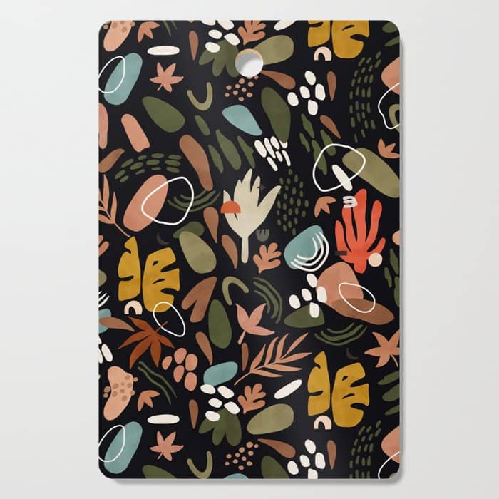 Abstract Shapes Of Dark Modern Nature Cutting Board