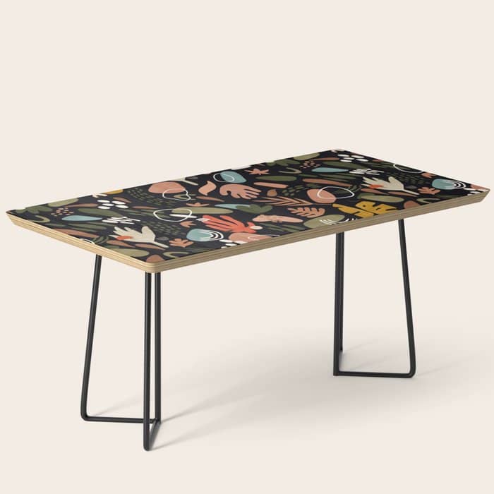 Abstract Shapes Of Dark Modern Nature Coffee Table