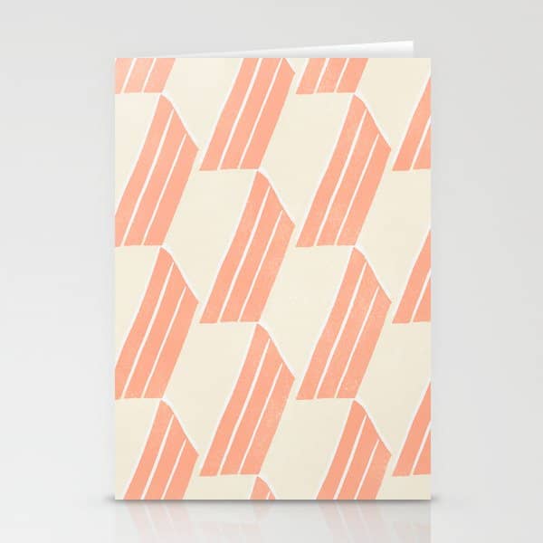 Minimalist Series: Pink Hex Tiles Stationery Card