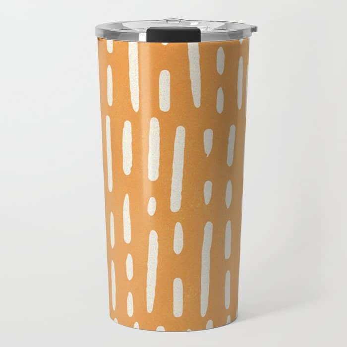 Minimalist Series: Scandi Lines, Orange Travel Mug