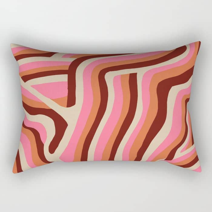 Neon Pink Retro Zebra Rectangular Pillow