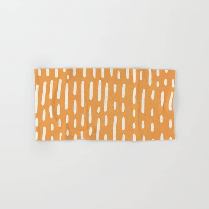 Minimalist Series: Scandi Lines, Orange Bath Towel