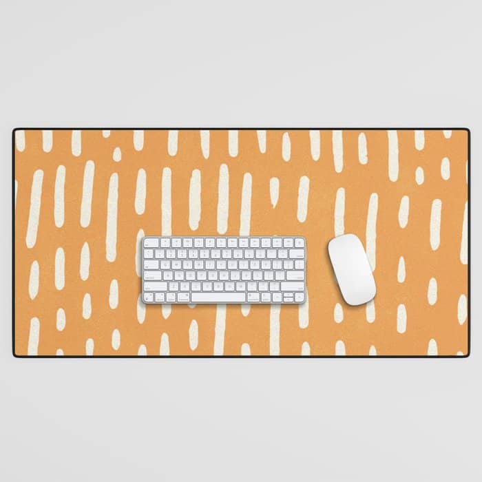 Minimalist Series: Scandi Lines, Orange Desk Mat