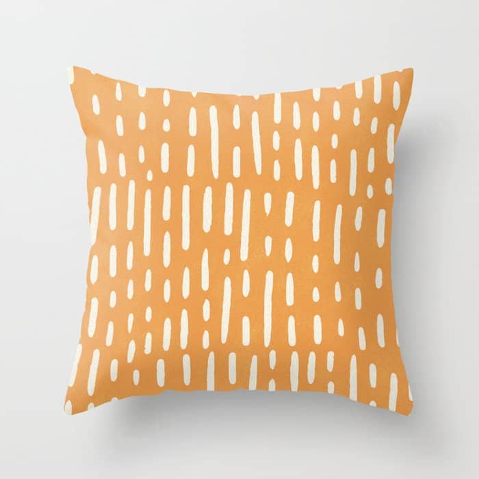 Minimalist Series: Scandi Lines, Orange Throw Pillow