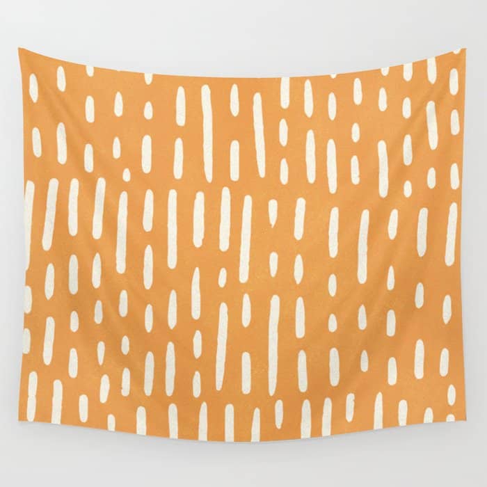 Minimalist Series: Scandi Lines, Orange Wall Tapestry