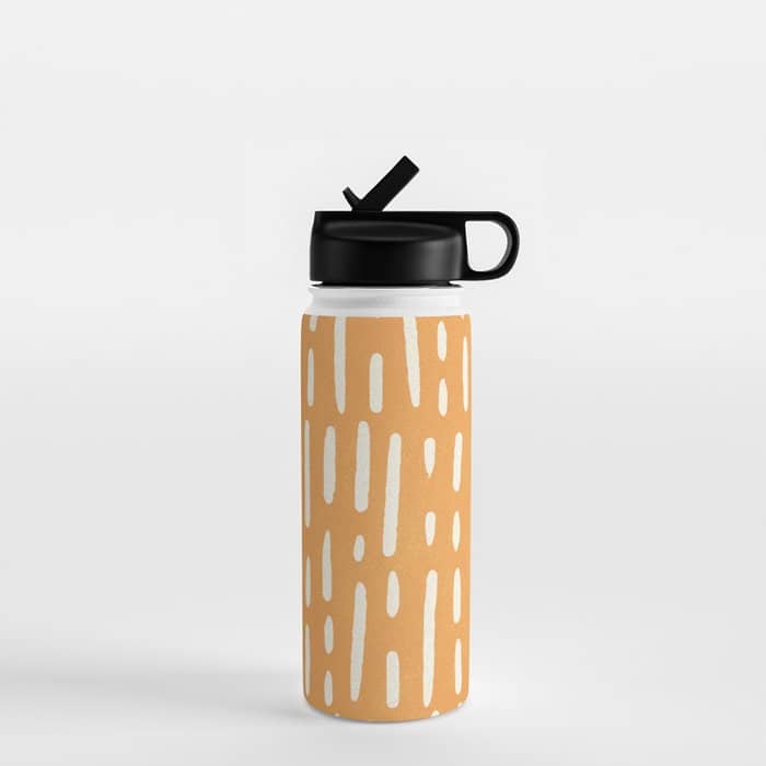 Minimalist Series: Scandi Lines, Orange Water Bottle