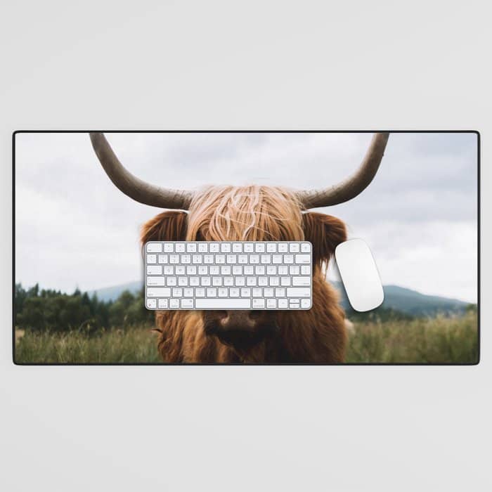 Scottish Highland Cattle Portrait Desk Mat
