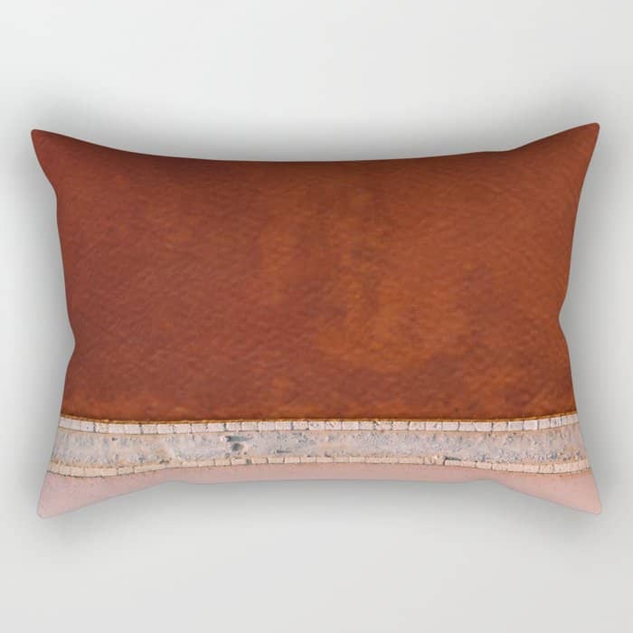 Pink And Red Salt Lake In Italy Rectangular Pillow